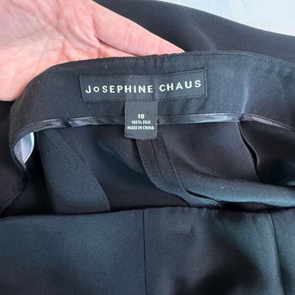 VTG Josephine Chaus 100% Silk Black Dress Pants – Size 10 (Fits Modern 6/8) - Picture 4 of 12